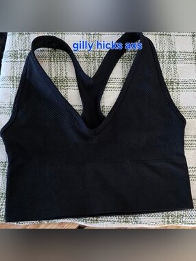 Gilly Hicks Black Ribbed Racerback Sports Bra